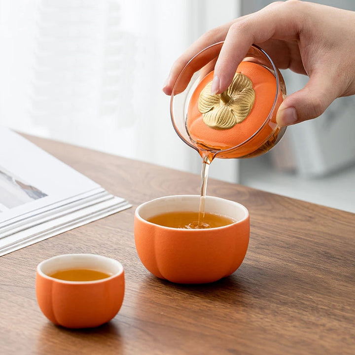 Mini Pumpkin Ceramic Teapot Set | Stornfield
