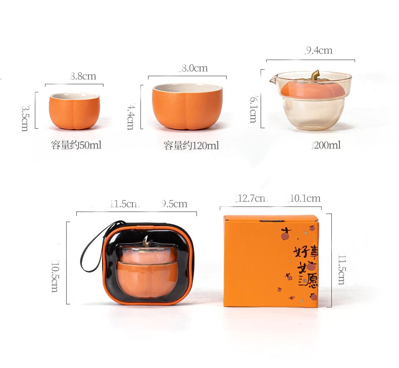 Mini Pumpkin Ceramic Teapot Set | Stornfield