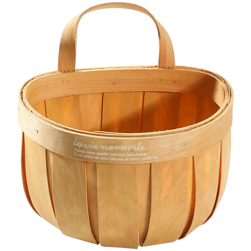 Rustic Wooden Storage Basket Stornfield