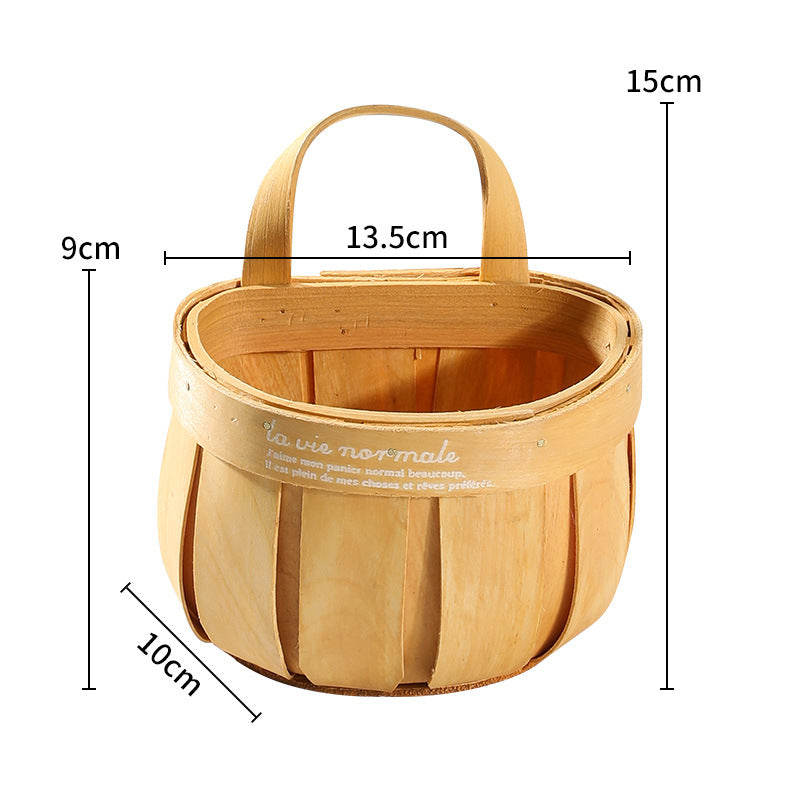 Rustic Wooden Storage Basket Stornfield