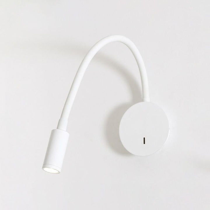 Adjustable Cylinder Reading Wall Light Contemporary Silicone and Metal LED Black/White Sconce Lamp | Stornfield