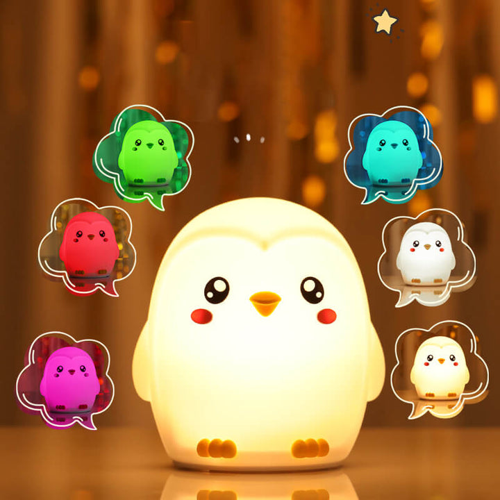 Stornfield | Lampe de nuit LED Tap Tap Pingouins Colorés