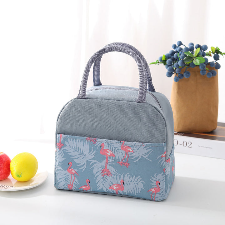 Insulated lunch bag with trendy flamingo pattern Stornfield