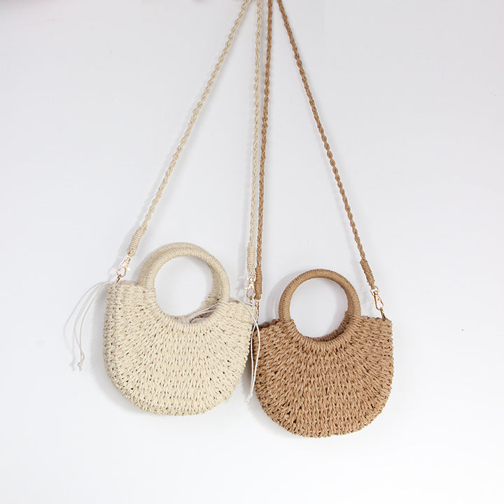 Braided Mini Handbag with Round Carrying Handles Stornfield
