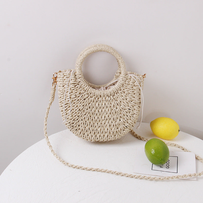 Braided Mini Handbag with Round Carrying Handles Stornfield