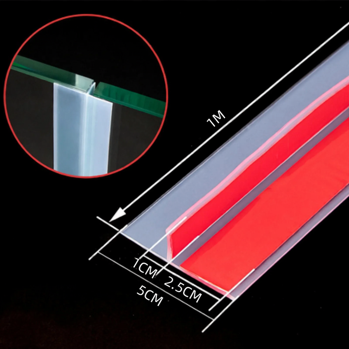 T-profile door bottom seal for glass and wooden doors