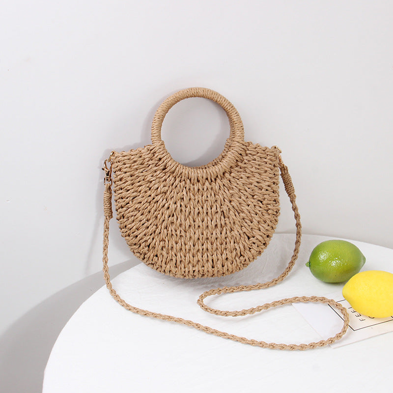 Braided Mini Handbag with Round Carrying Handles Stornfield