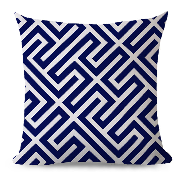 Decorative cushion with zigzag pattern from