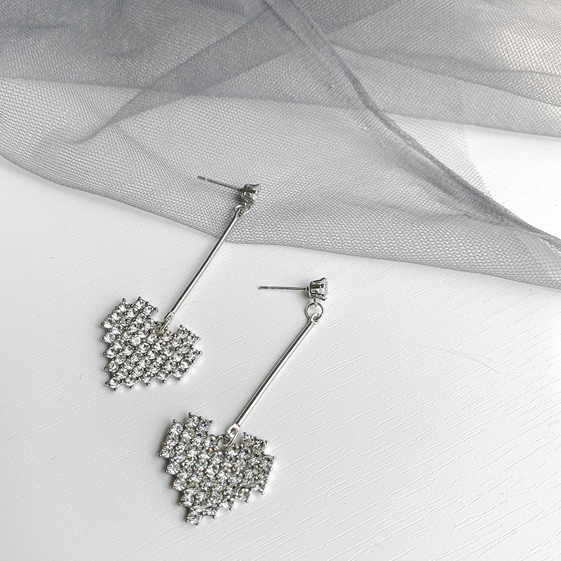 Heart-Shaped Crystal Dangle Earrings Stornfield