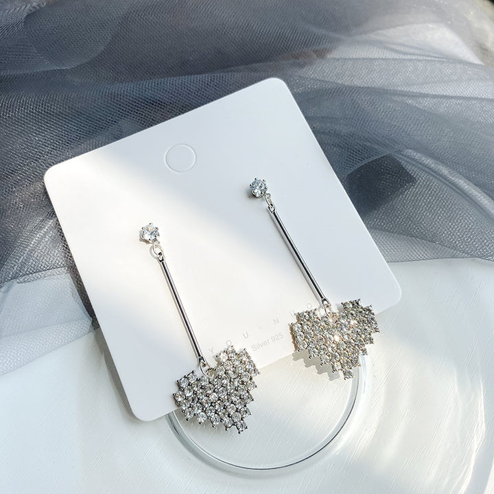 Heart-Shaped Crystal Dangle Earrings Stornfield