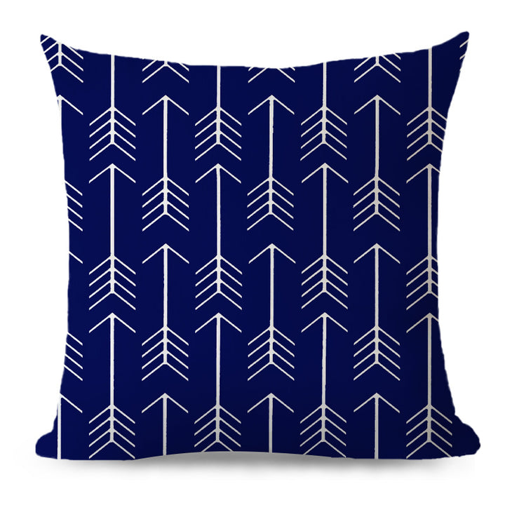 Decorative cushion with zigzag pattern from
