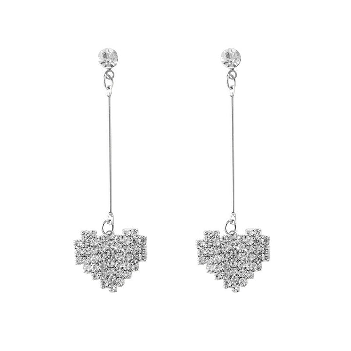 Heart-Shaped Crystal Dangle Earrings Stornfield