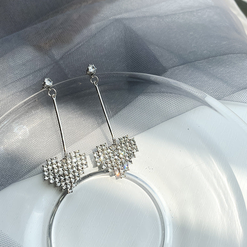 Heart-Shaped Crystal Dangle Earrings Stornfield