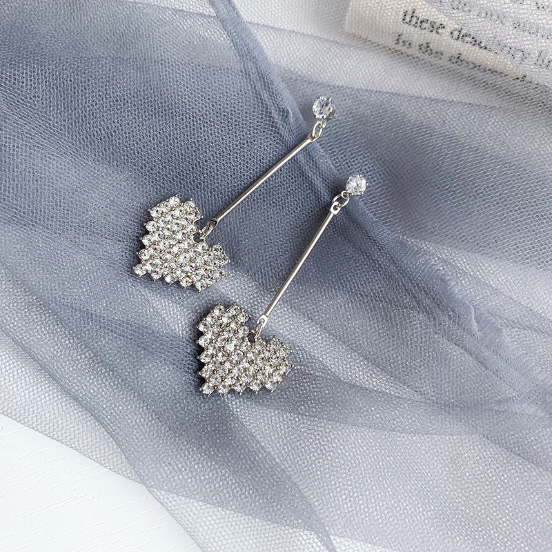 Heart-Shaped Crystal Dangle Earrings Stornfield