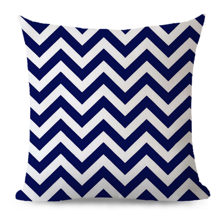 Decorative cushion with zigzag pattern from