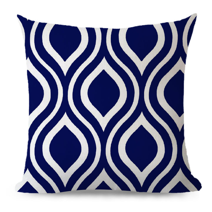 Decorative cushion with zigzag pattern from