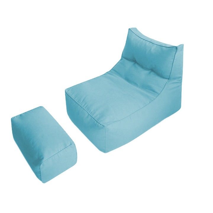 Comfortable lounge bean bag with ergonomic backrest and separate footstool