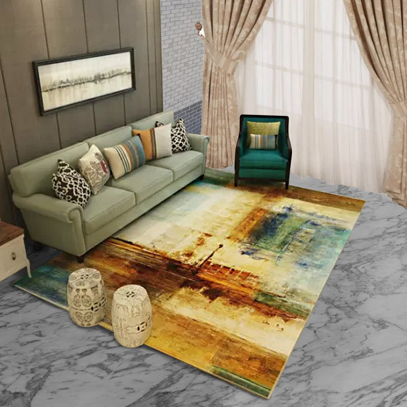 Stornfield | Brown Creative Abstract Rug Modern Polyester Washable Area Rug for Bedroom