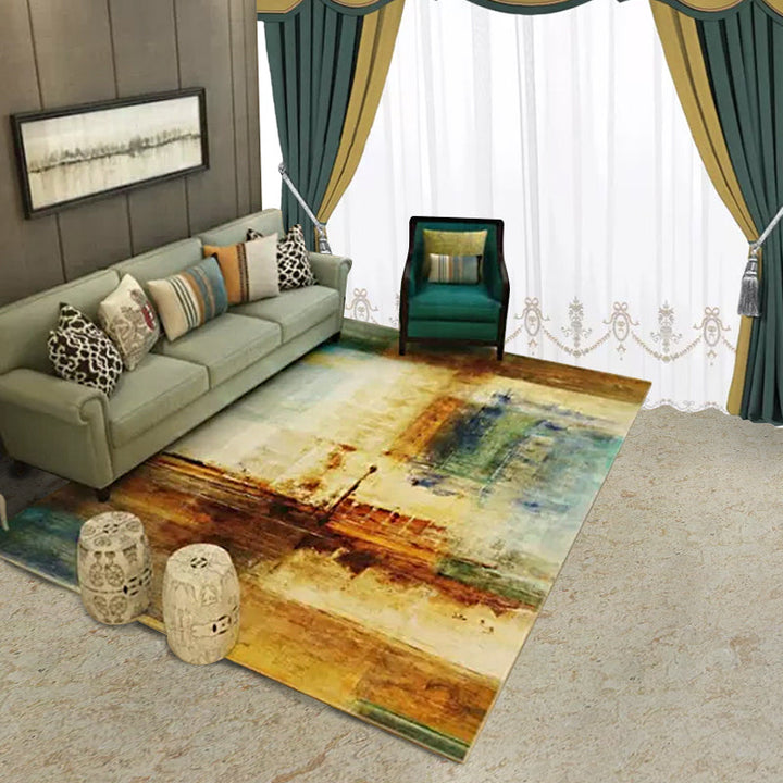 Stornfield | Brown Creative Abstract Rug Modern Polyester Washable Area Rug for Bedroom