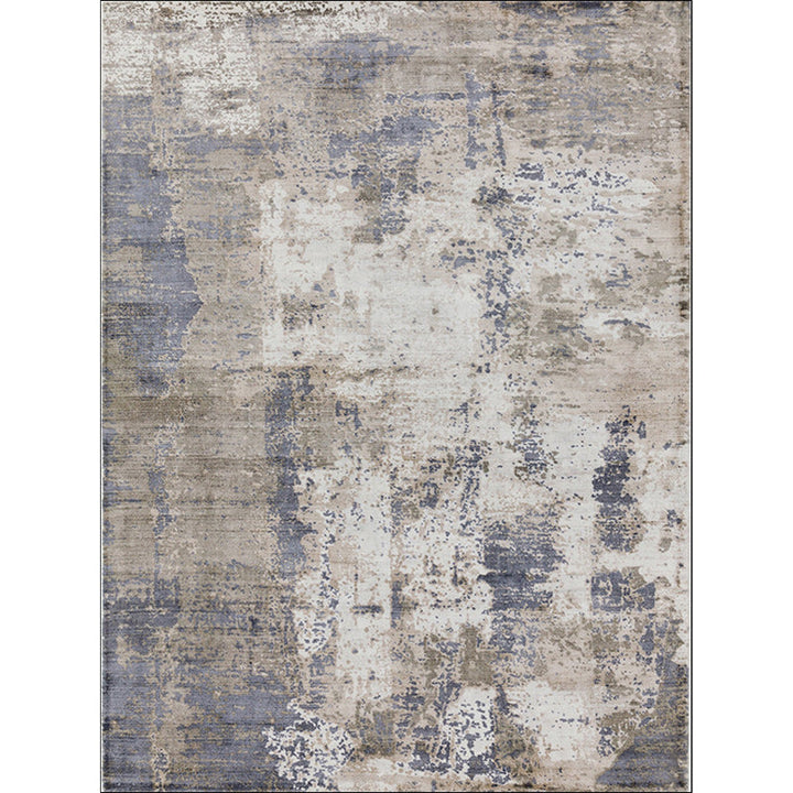 Stornfield | Green and Pink Modern Polyester Abstract Washable Non-Slip Rug for Living Room