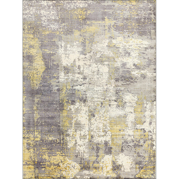 Stornfield | Green and Pink Modern Polyester Abstract Washable Non-Slip Rug for Living Room