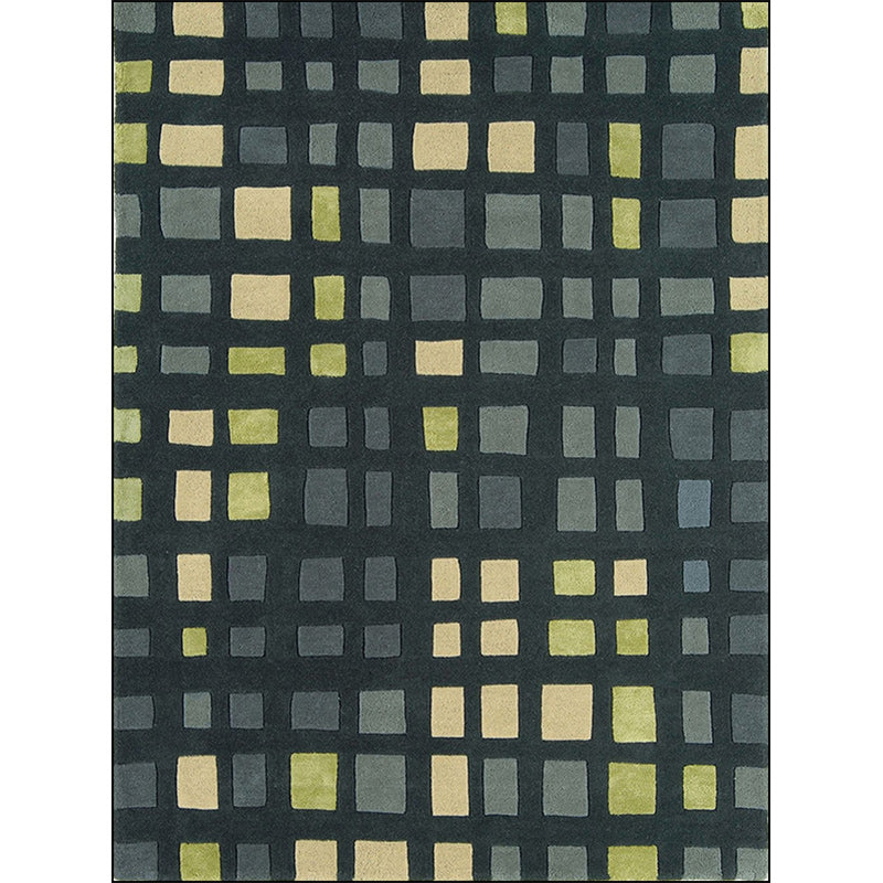 Stornfield | Green Plaid Pattern Simple Novelty Rug Polyester Non-Slip Stain-Resistant Carpet for Home Decoration