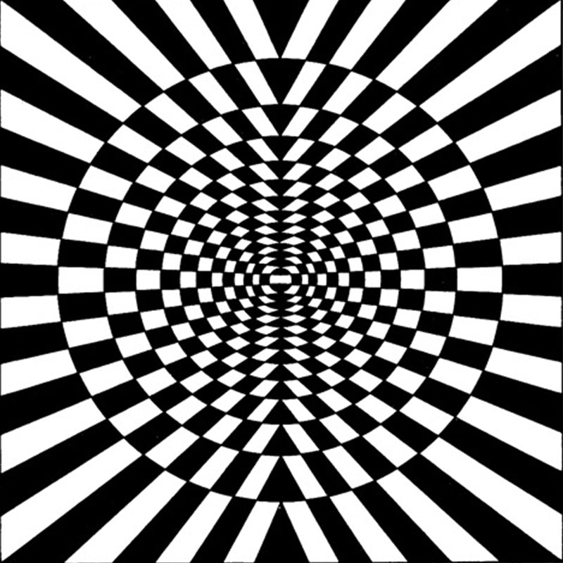 Stornfield | Innovative Black and White Living Room Rug with 3D Circle Striped Pattern Washable and Pet-Friendly Polyester Carpet