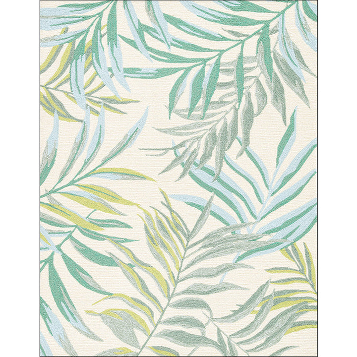 Stornfield | Tropical Botanical Pattern Rug with White and Yellow Leaves, Polyester Rug, Machine Washable, Non-Slip Rug for Bedroom