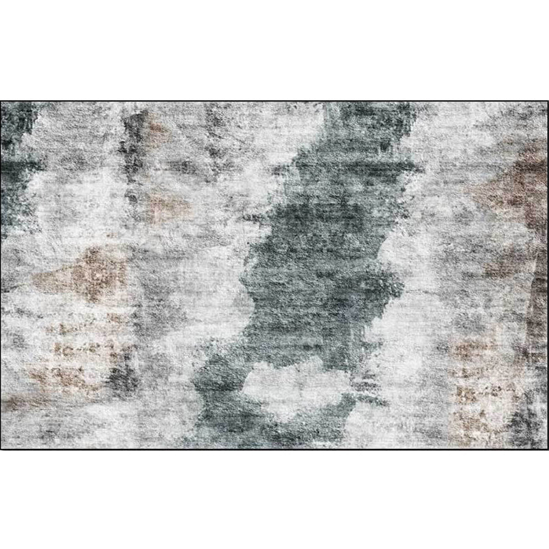 Stornfield | Grey Contemporary Area Rug Abstract Polyester Washable Non-Slip Backing Rug for Living Room