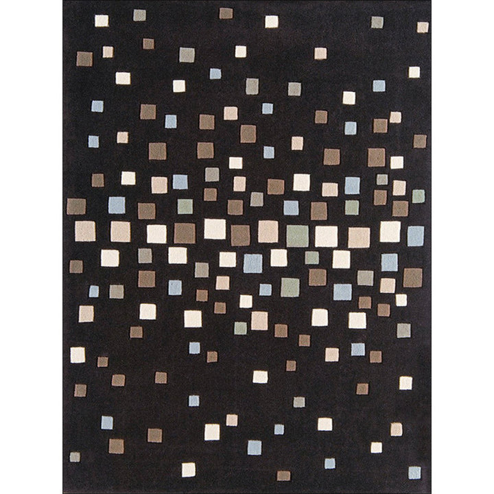 Stornfield | Black Bedroom Rug New Polyester Houndstooth Pattern Rug with Non-Slip Back Pet-Friendly Rug