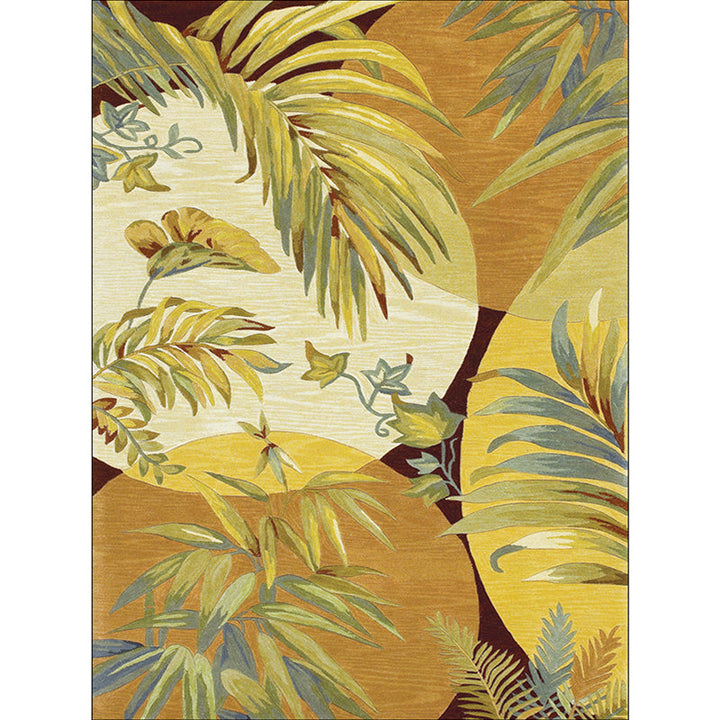 Stornfield | Orange Modern Polyester Botanical Pattern Washable Rug with Non-Slip Backing for Living Room