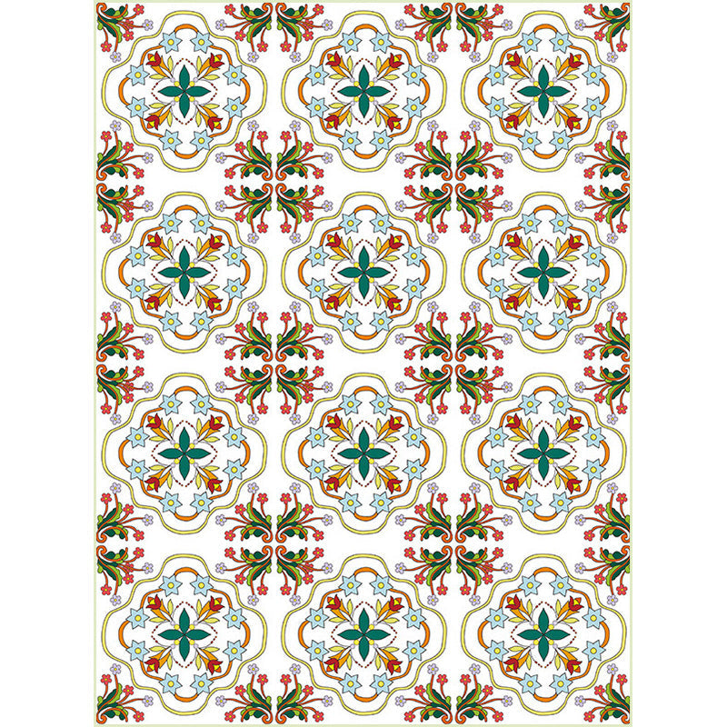 Stornfield | Ivory Bedroom Rug Moroccan Pattern Polyester Rug Washable Stain-Resistant Rug
