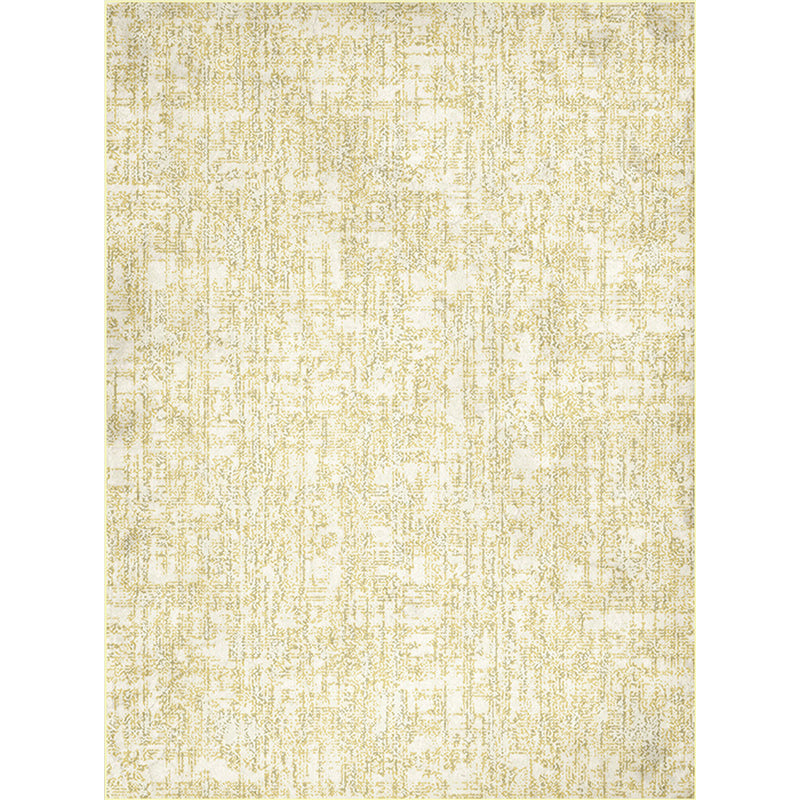 Stornfield | Simple Abstract Yellow Polyester Machine Washable Non-Slip Bedroom Rug