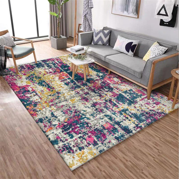 Stornfield | Stylish Multicolored Abstract Carpet Industrial Polyester Rug Washable Non-Slip Rug for Living Room