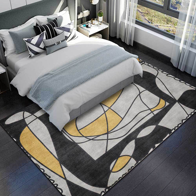 Stornfield | Original living room rug in grey with colour block stripe pattern in polyester, machine washable, area rug
