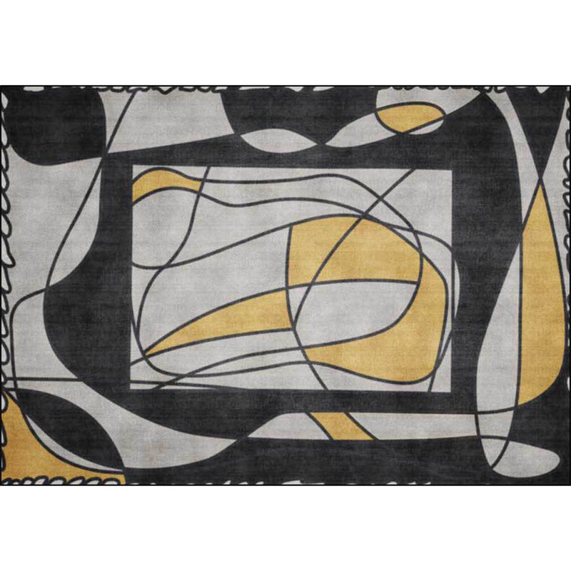 Stornfield | Original living room rug in grey with colour block stripe pattern in polyester, machine washable, area rug