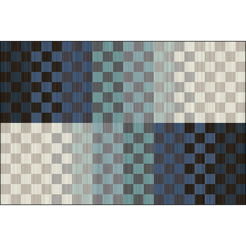 Stornfield | Innovative Living Room Rug Colorful Small Plaid Color Block Print Polyester Washable Stain Resistant Area Rug