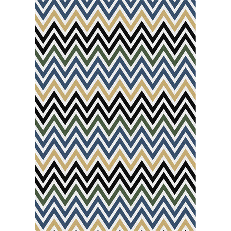 Stornfield | Colorful Bedroom Rug Chevron Pattern Area Rug Polyester with Non-Slip Backing Carpet