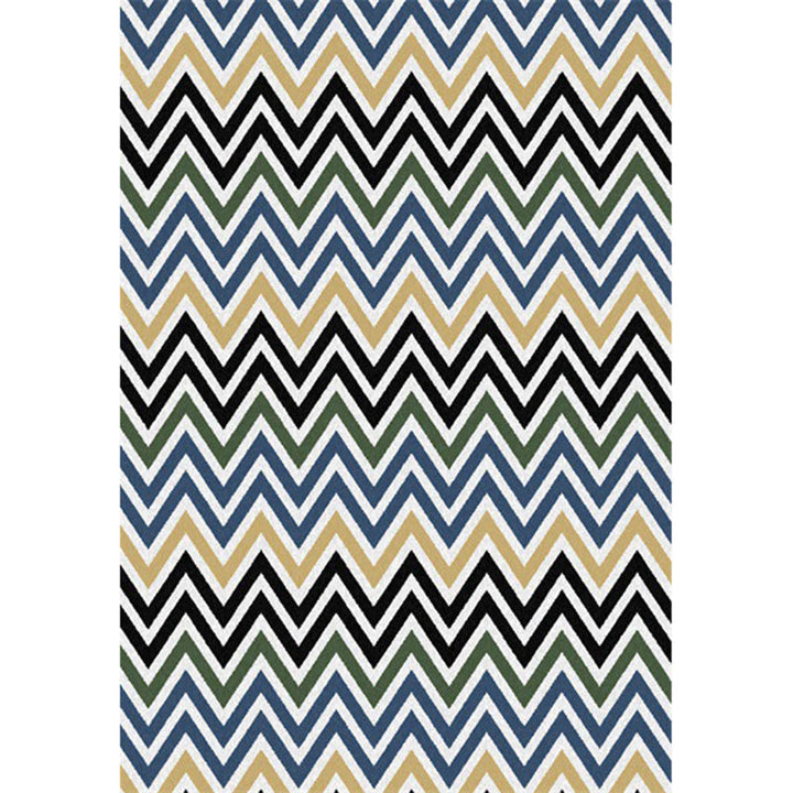 Stornfield | Colorful Bedroom Rug Chevron Pattern Area Rug Polyester with Non-Slip Backing Carpet