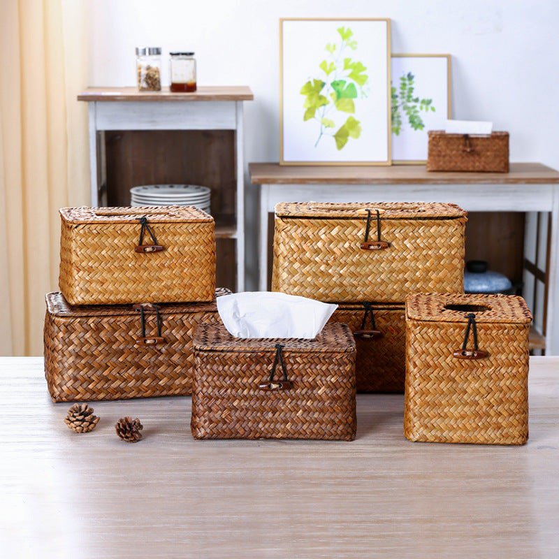 Handwoven Wicker Tissue Box Holder Stornfield