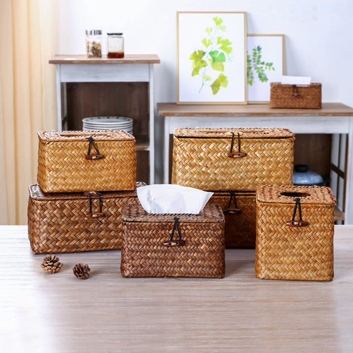 Handwoven Wicker Tissue Box Holder Stornfield