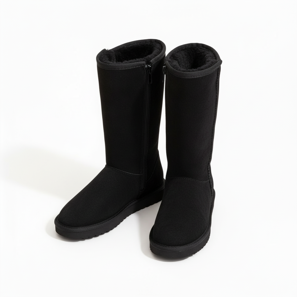 Stornfield | Nina | Warm & Waterproof Suede Sheepskin Boots with Side Zipper