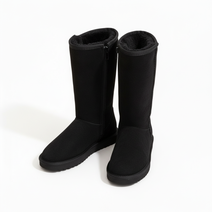 Stornfield | Nina | Warm & Waterproof Suede Sheepskin Boots with Side Zipper