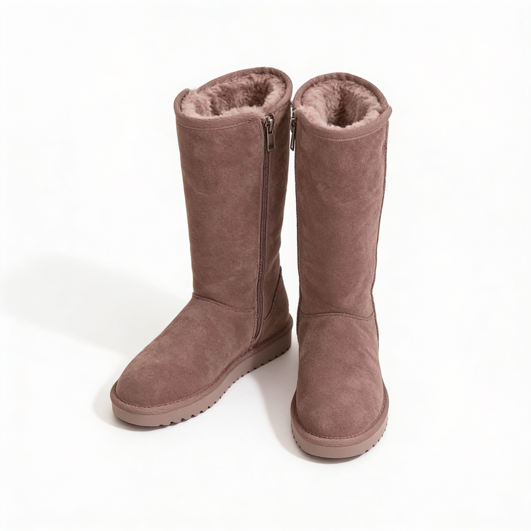 Stornfield | Nina | Warm & Waterproof Suede Sheepskin Boots with Side Zipper