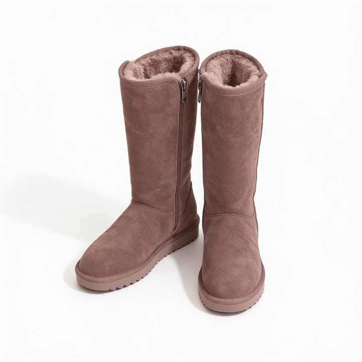 Stornfield | Nina | Warm & Waterproof Suede Sheepskin Boots with Side Zipper