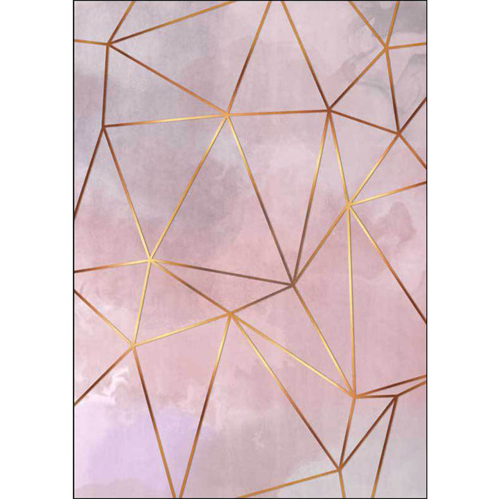 Stornfield | Pink Modern Geometric Pattern Washable Polyester Rug with Non-Slip Backing for Living Room