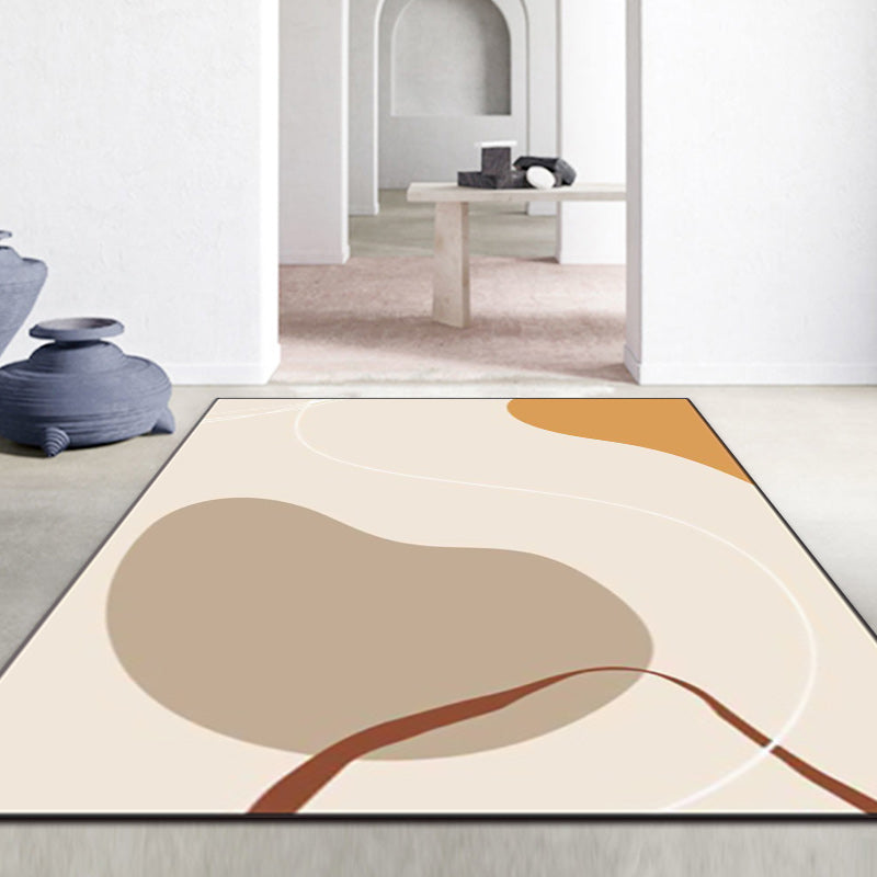 Stornfield | Novelty Casual Rug with Ivory Color Block Stripes Non-Slip Polyester Rug for Home Decor