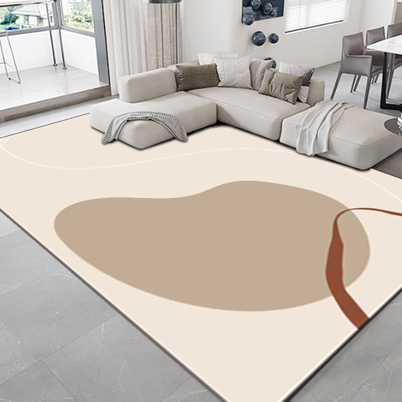 Stornfield | Novelty Casual Rug with Ivory Color Block Stripes Non-Slip Polyester Rug for Home Decor