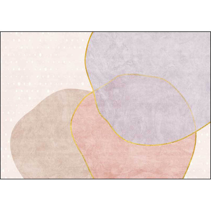 Stornfield | Original pink colorblock print living room rug Non-slip polyester rug Washable surface rug