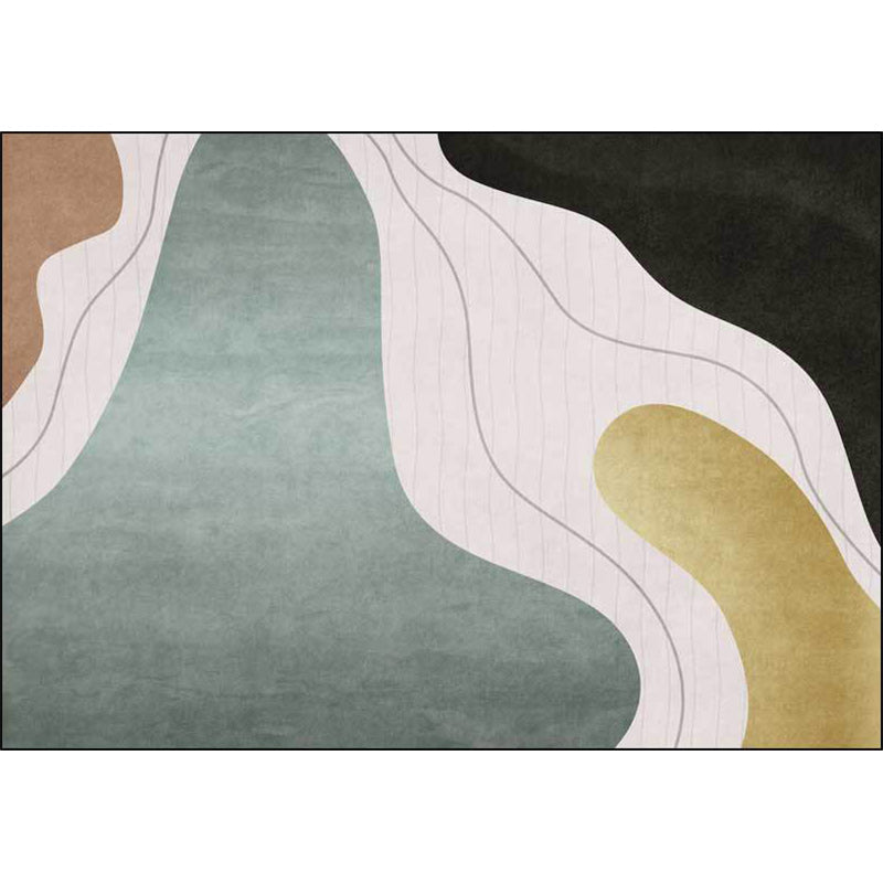 Stornfield | Colorful Bedroom Rug Stain Resistant Polyester Color Block Pattern Area Rug